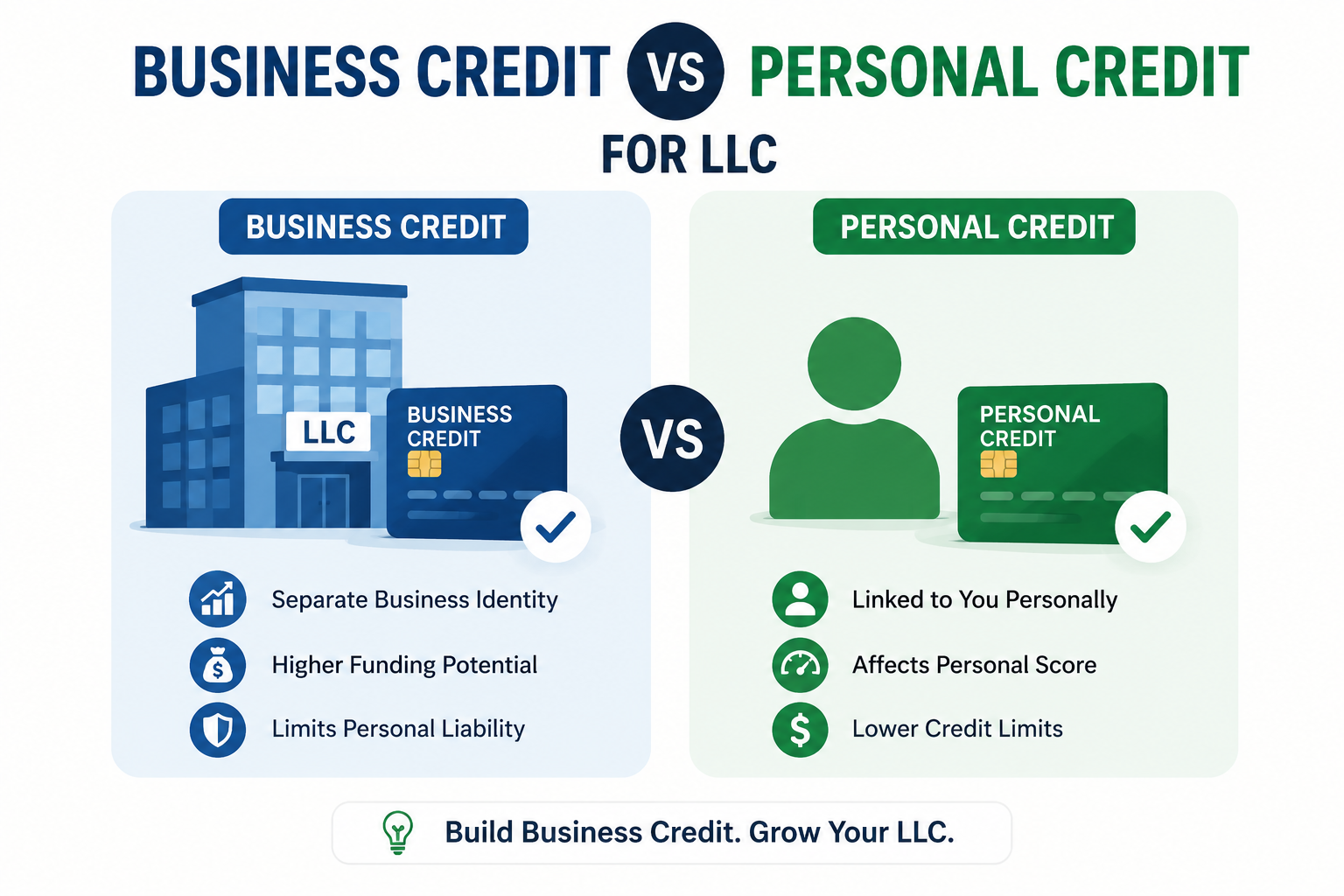 Business Credit vs Personal Credit for LLC: Complete Beginner Guide